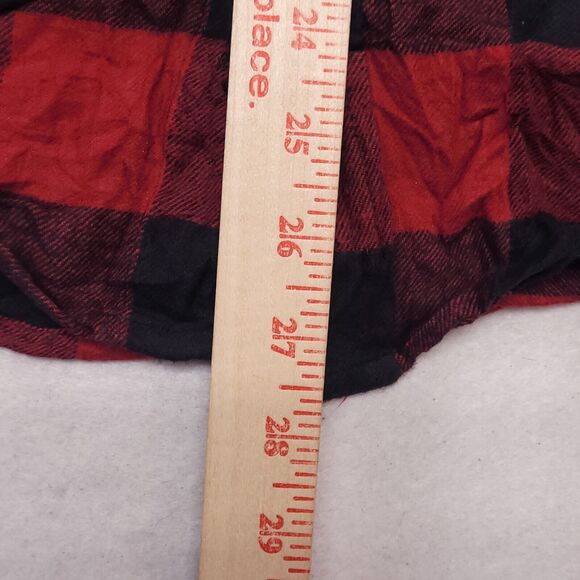 Croft & Barrow Buffalo Check Flannel Button Up Shirt Mens Size Medium M Red - Picture 7 of 10